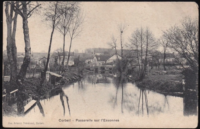 Carte Postale Ancienne Corbeil – Vue Sur La Seine, Noir Et Blanc, Années 1910