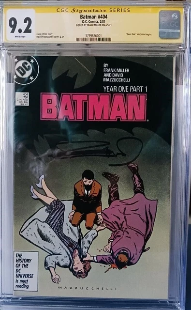 BATMAN #404 CGC 9.2 “Year One” Storyline Begins, Signed FRANK MILLER