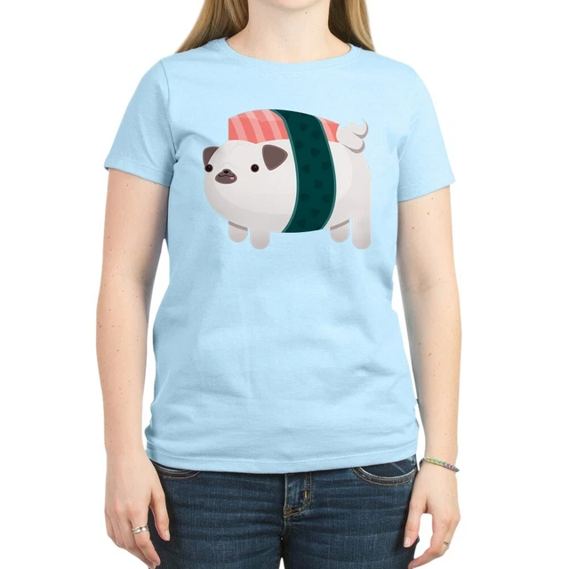 CafePress Nigiri Pug T Shirt Crew Neck Tee (1216272204)