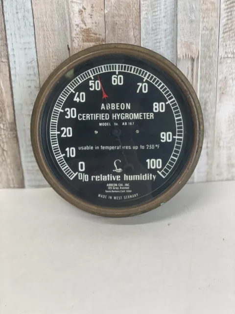Vintage Abbeon Certified Hygrometer - Model AB167 B Made in West Germany
