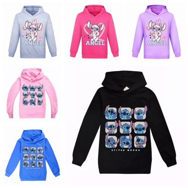 New Kids Boys Girls T-shirt Hoodie Hooded Sweatshirt Jumper Top Lilo &Stitch