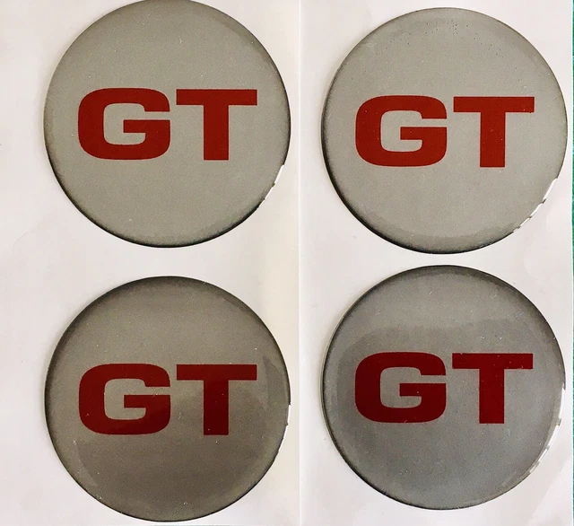 CELICA GT 2000 ALLOY WHEEL CENTRE CAP DOMED STICKERS X4 SILVER RED 40mm