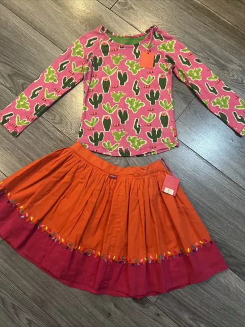 Oilily Girls Age 6-7 top and skirt summer outfit bundle BNWT