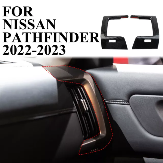 Carbon Fiber Dashboard sides Air Vent Outlet Trim Cover For Nissan Pathfinder