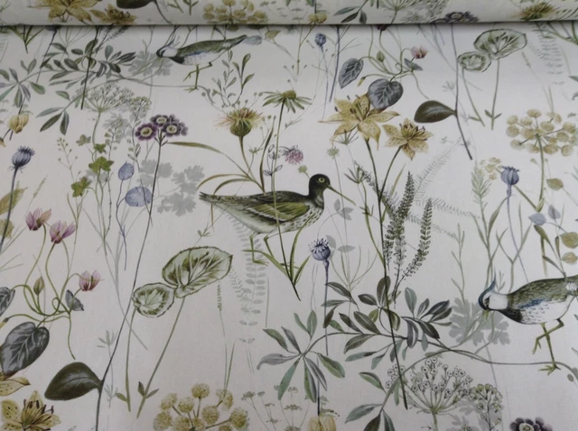 Wetlands Bird Sage Prestigious Textiles  140cm wide Curtain/Craft Fabric