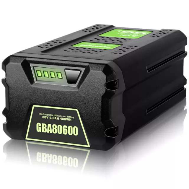 6.0Ah For Greenworks Pro 80V Lithium-ion Battery BAB728 2506902 GBA80600 BAB726