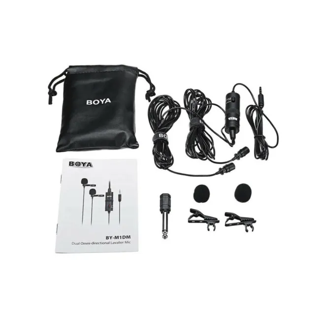 For Android Smartphone BOYA BY-M1DM Dual Omni-directional Lavalier Microphone