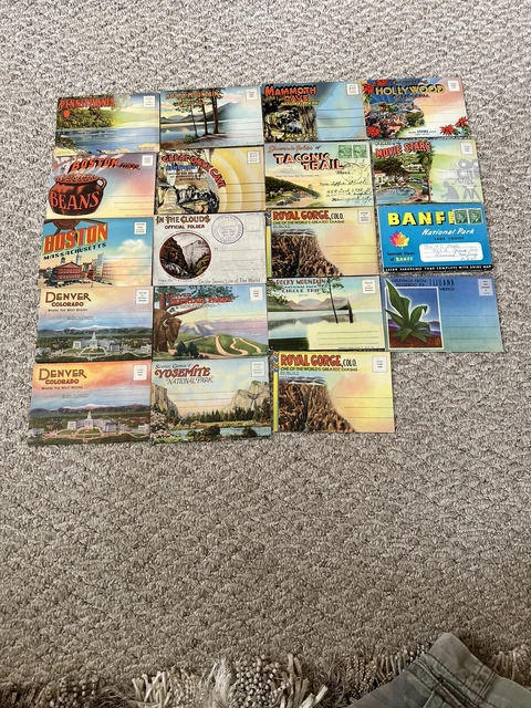 Vintage lot of 19 FOLD OUT POSTCARD SOUVENIR BOOKLETS