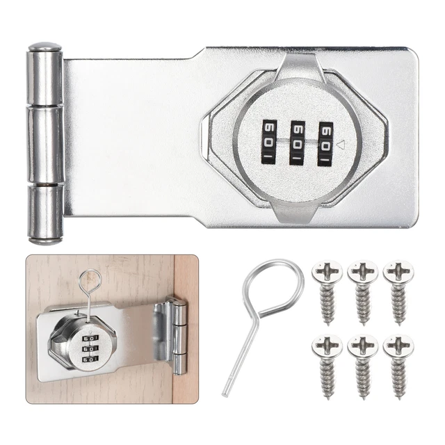 Password Hasp Locks Cabinet Door Combination Lock Barn Door Lock Latch Silver