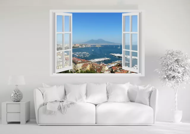 Adesivi Murali Finestra - VESUVIO GOLFO MARE NAPOLI - Wall Stickers 3D - VINILE