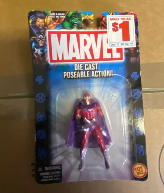 "L00K" 1997  Magneto Marvel Heavy Metal Heroes X-Men Die Cast Toy Biz