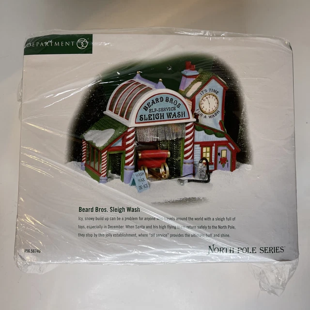Dept. 56 North Pole Series Beard Bros. Sleigh Wash 2001 Retired