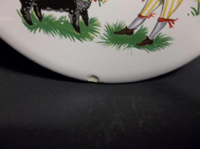 Vintage English Tile NURSERY RHYME Baa Baa Black Sheep 6" 3