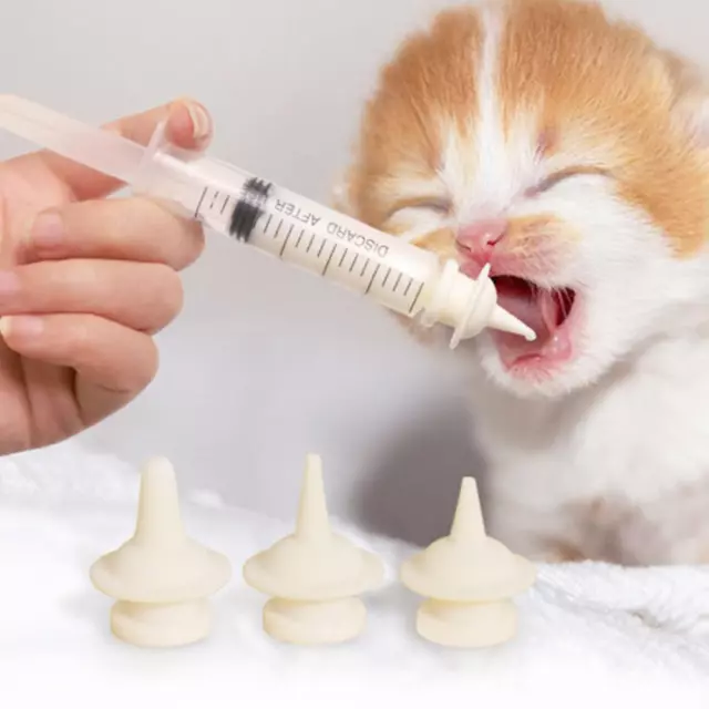 Pet Feeding Syringe Silica Nipple Kitten Puppy Milk Medicine Feeder W/ Sc♻