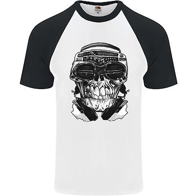 Ghetto Blaster Skull Mens S/S Baseball T-Shirt