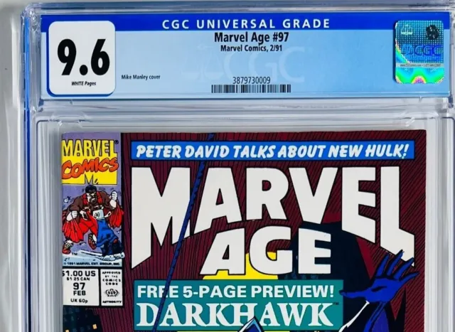Marvel Age #97 CGC 9.6-1st Darkhawk 5 Page Preview-White Pages, New Case! 3