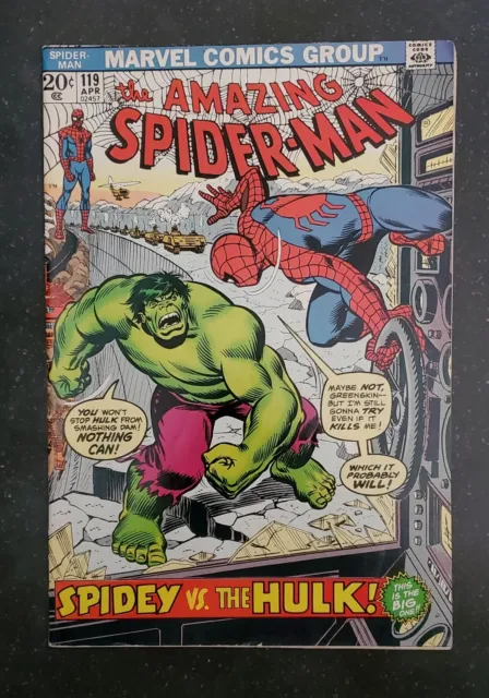 The Amazing Spider-Man #119 Raw Marvel Comics Bronze Age .20 Cent April 1973