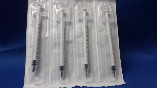 100- 1 cc Easy Glide Luer Slip Tuberculin Syringe 1ml Sterile NEW No Needle 2