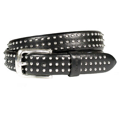 Cintura Diesel bamak 900a MEN BELT IN PELLE CON BORCHIE LOGO Nuovo-WOW 