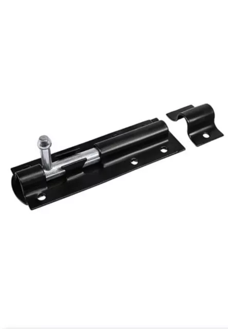 150mm 6” garden gate shed door tower bolt in black.