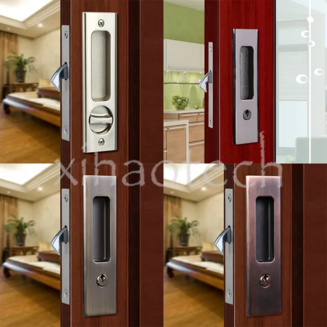 Invisible Durable Door Locks Handle with Keys for Sliding Barn Wooden Gate Door