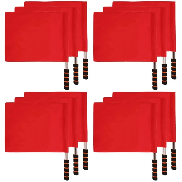 12 pcs Flag Football Flags Soccer Referee Flags Safety Flag