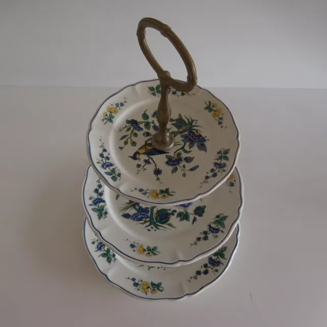Serviteur porcelaine vitrifiée PHOENIX BLAU VILLEROY & BOCH art nouveau Germany