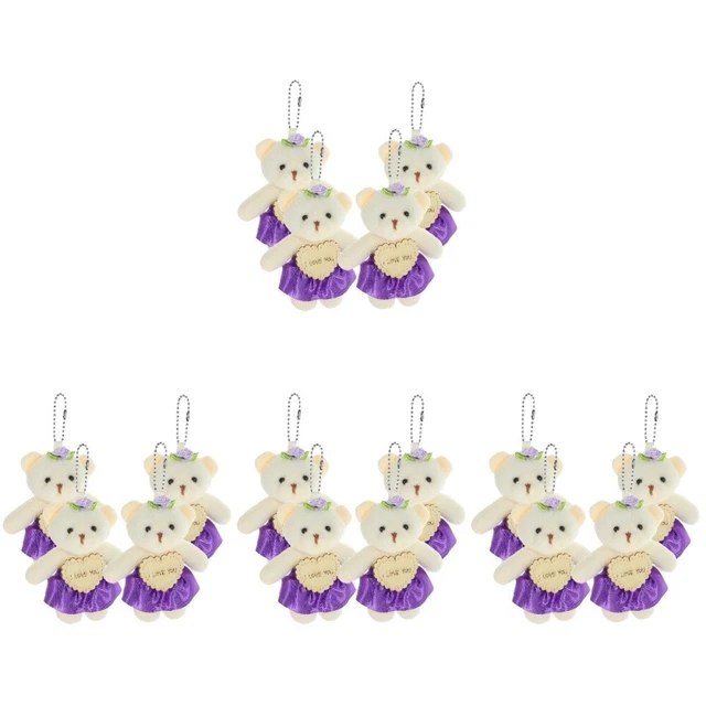 16 pcs en peluche ours suspendus Bouquet de mariage pendent ornements adorables
