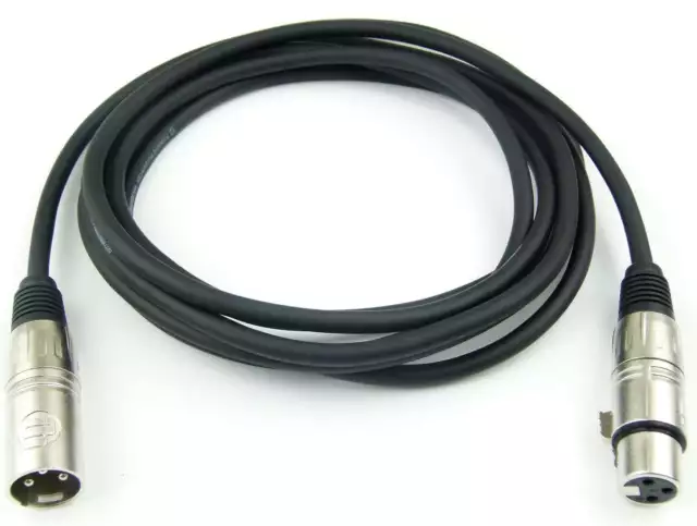 3 m Câble de Microphone XLR XLR 3 Broches NOIR, Câble DMX, compatible Neutric