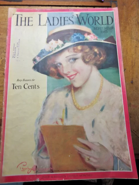vintage Magazine SEPTEMBER 1915 The Ladies World STANLAWS COVER KATHLEEN NORRIS