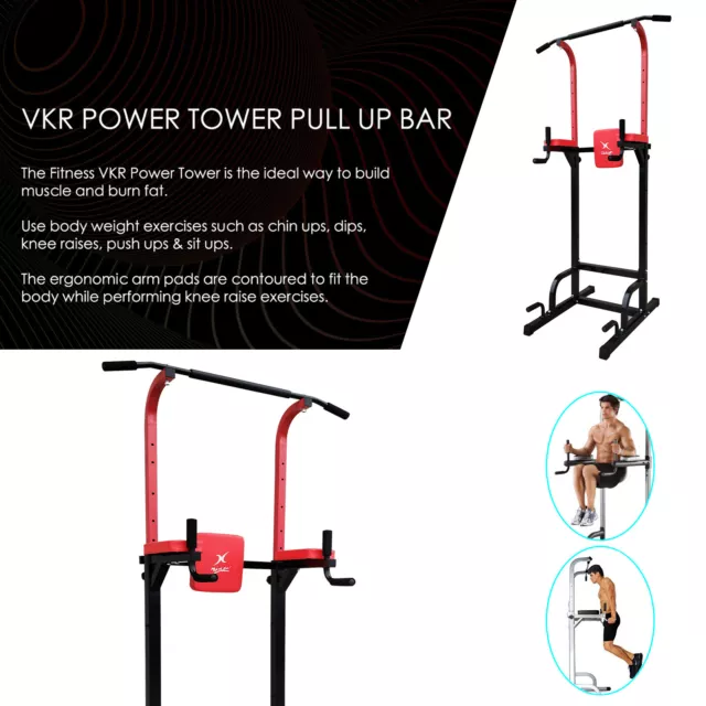 5 in 1 Power Tower - Chin Up & Pull Up Station - Dips Push UP - Vkr Knee Raise 2