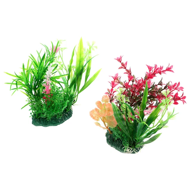 2 Pcs Plastic Underwater Plants Betta Fish Reptile Plants Fish Tank Plant Decor