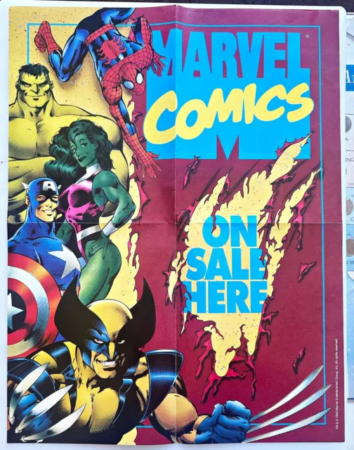 Marvel Comics On Sale Here Store Poster 1993 Spiderman Wolverine She Hulk + more