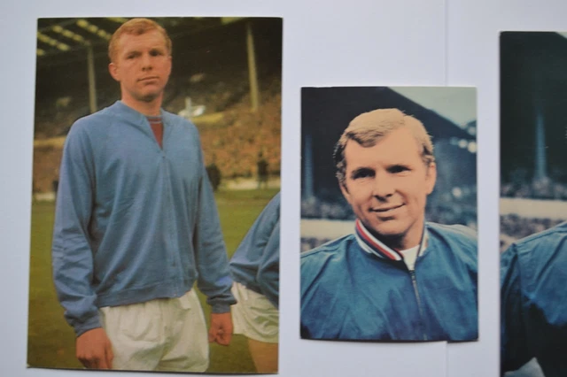 3x Bobby Moore, England, Bergmann-Bilder, WM 1966,1970, kein Panini, ungeklebt 2