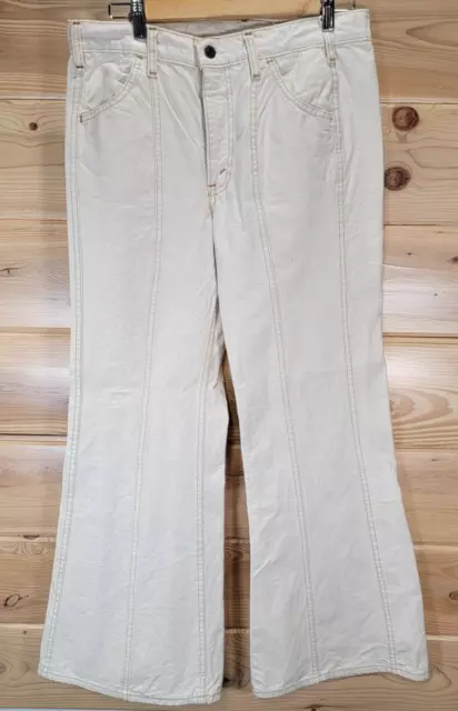 Rare Vintage 70s Levis Orange Tab Raw Unisex Size 32X30 Bell Bottom Flare