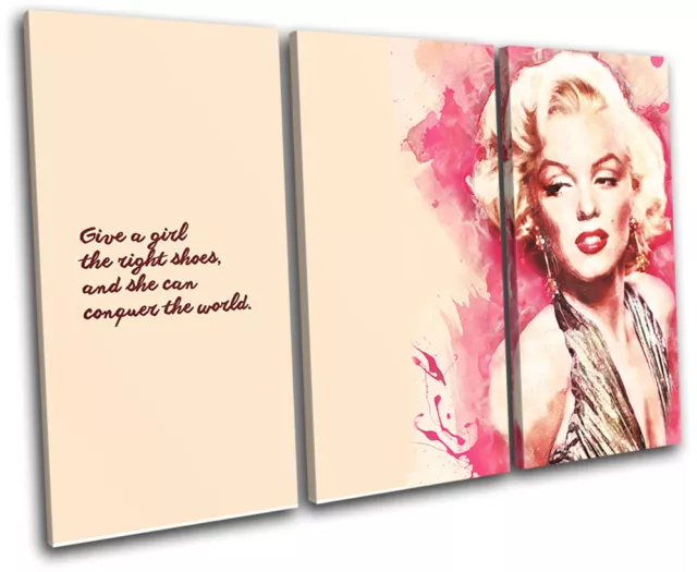 Marilyn Monroe Iconic Celebrities TREBLE CANVAS WALL ART Picture Print VA