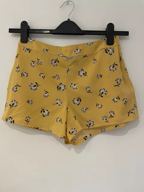 Girls New Look age 12 floral yellow shorts