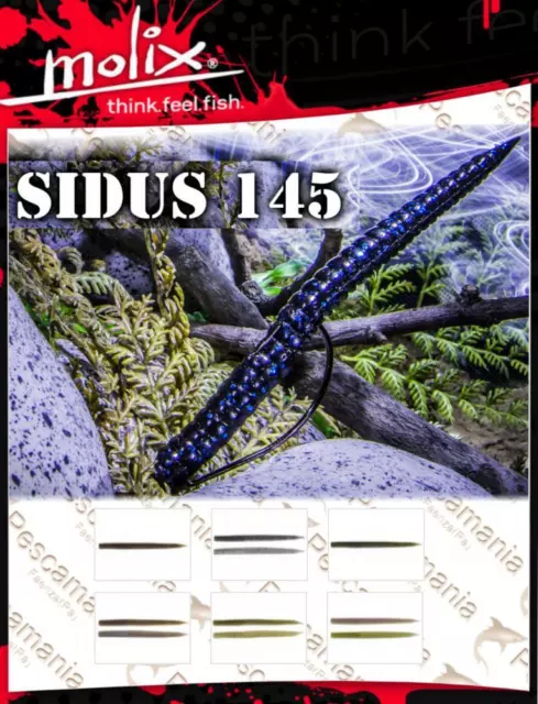artificielle softbait Molix SIDUS 145 ( 10 pcs ) 14.5cm 5.7" black bass