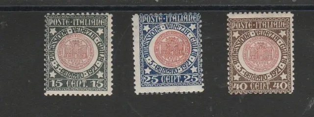 1921 Kingdom Italy Series Annexation Venezia Giulia 3 Values Mlh MF59378