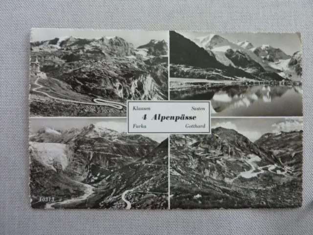 Ansichtskarte Postkarte AK 4 Alpenpässe Klausen Furka Susten Gotthard