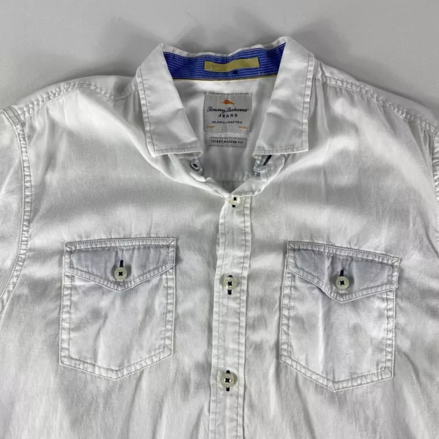 Tommy Bahama Button Down Shirt Adult Large Island Modern Fit Tencel Cotton Mens