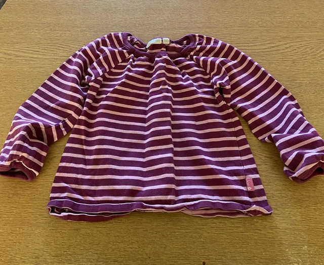 Jojo maman bebe girls purple striped top Age 2-3 years
