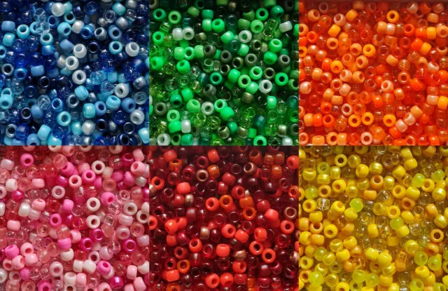 The Colour Wheel Mixes - 100 Pony Beads. Loom Hair Dummy Jewellery