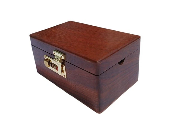 Boîte à bijoux haut de gamme ! sisaam Rose Wood Handmade, avec serrure en...