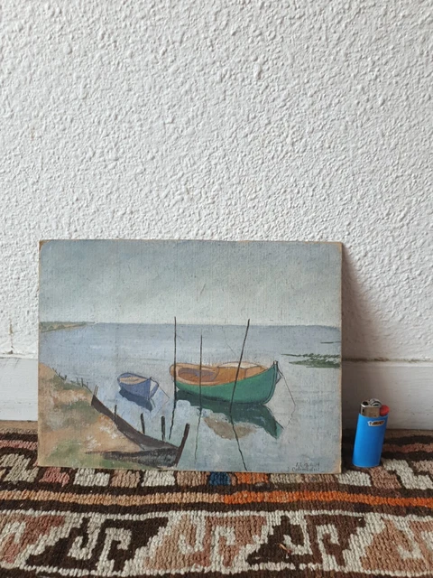 TABLEAU MARINE PASTEL Signé Jérôme Colombani Ancien EUR 30,00 - PicClick FR