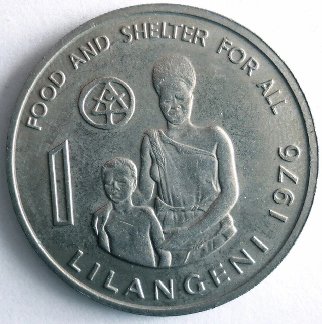 1976 SWAZILAND LILANGENI - FAO - LOW MINTAGE Coin - FREE SHIP - Africa Bin 4