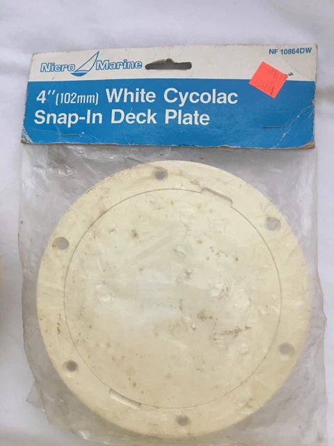 Placa de cubierta Nicro N10864DW 4", blanca a presión nueva