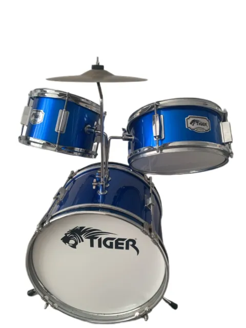 Tiger Junior Kids Drum Kit, 3 Piece Beginners Drum Set