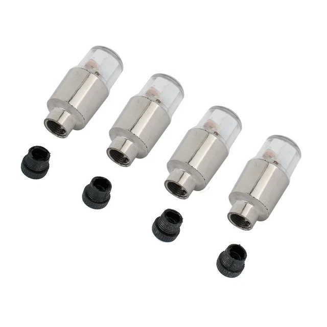 PACK OF 4  Car Motorcycle Bike LED Wheel Tyre Valve Dust Cap Lights Lamp