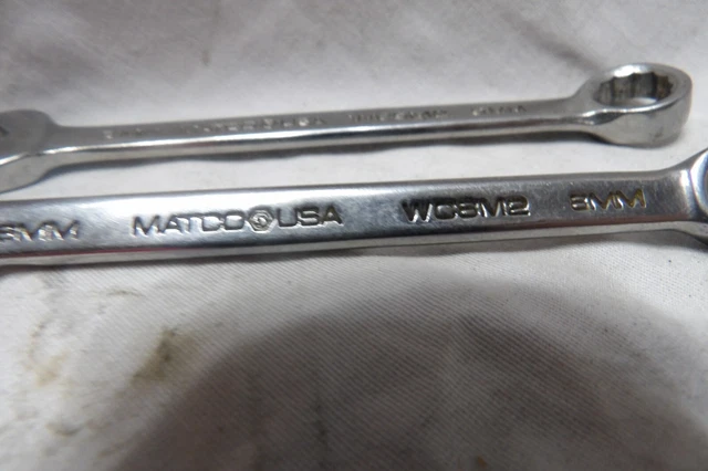 Matco 8mm & 9mm Short Combination Wrenches USA